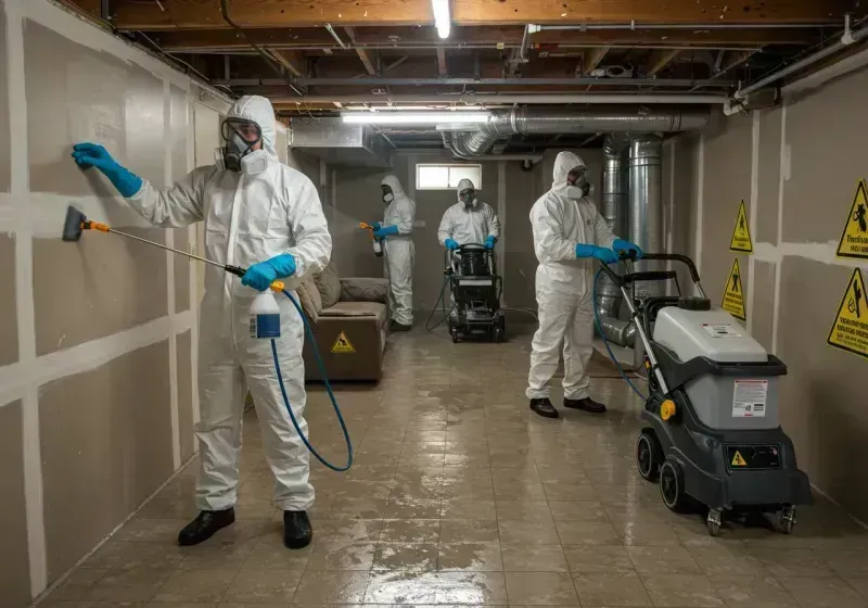 Basement Moisture Removal and Structural Drying process in Alpine, NJ